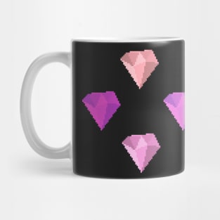 Pink Gems Pixel Art Mug